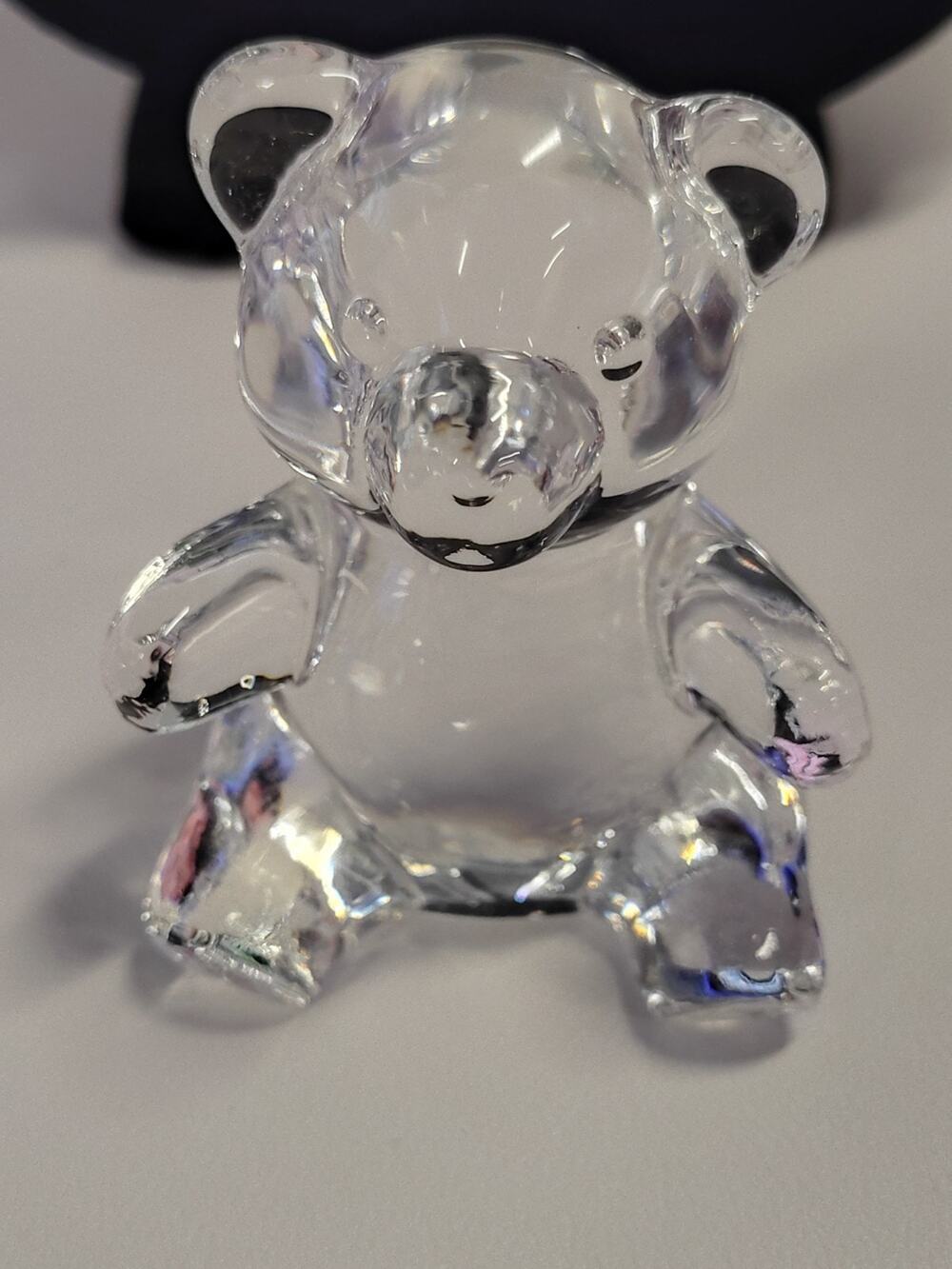 Oneida Crystal Clear Paperweight Teddy Bear 2.75" Figurine